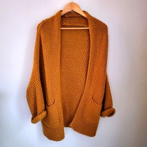 Anthropologie Mustard Cardigan Sweater